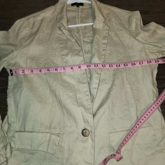 Quince 100% European Linen Blazer NWT Khaki Med - Picture 6 of 9
